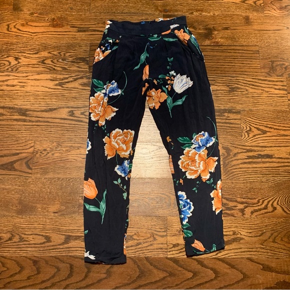 Cotton On Pants - Cotton On Slip On Comfy Pants Floral XXS 04/2018 Dark Blue